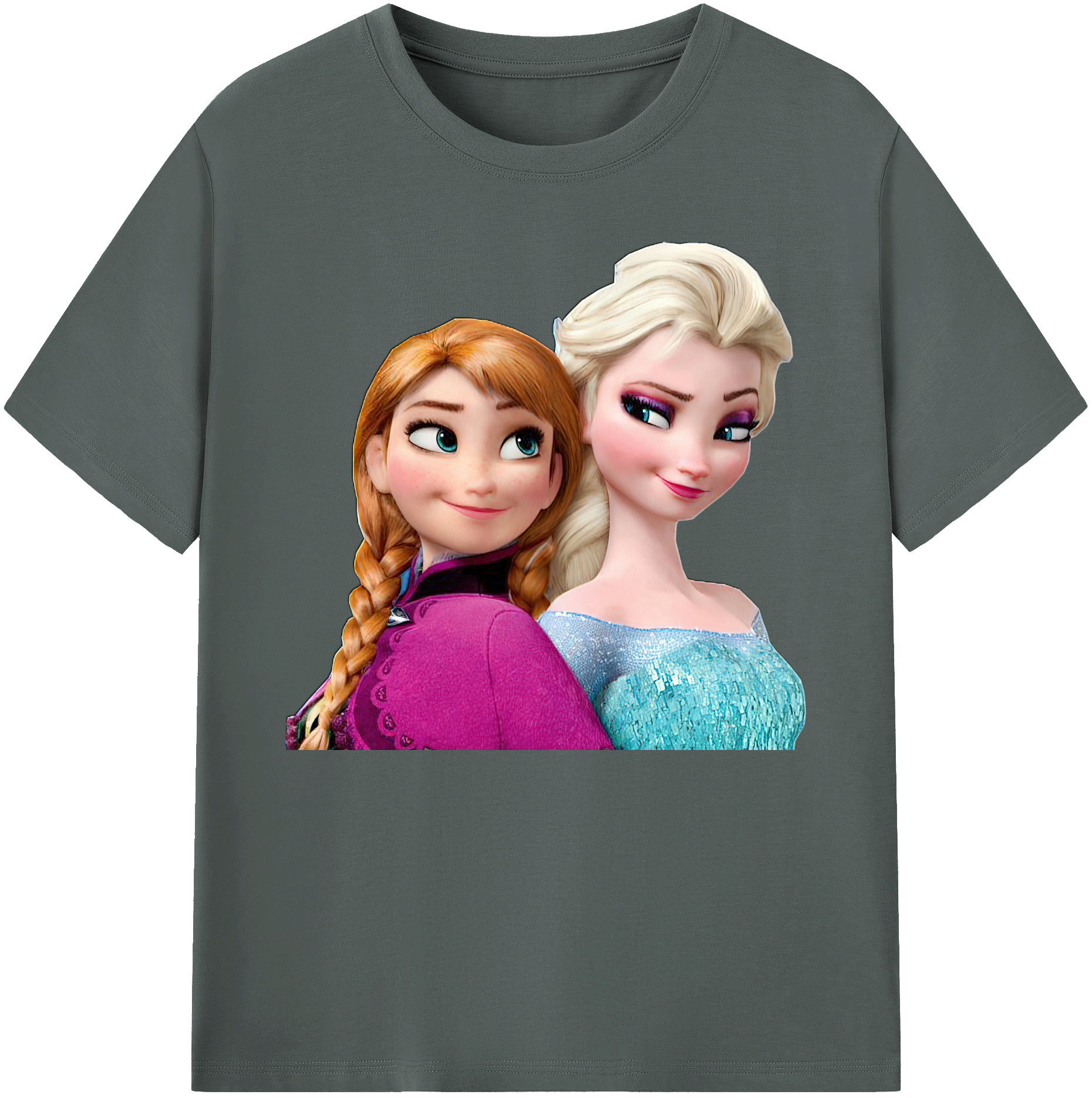 （画像用） アナと雪の女王 アンナ エルサ Frozen Anna Elsa 綿100％ メンズ半袖Tシャツ｜肌触りやわらか＆通気性